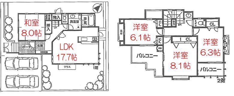 Floor plan. 29,800,000 yen, 4LDK, Land area 177.94 sq m , Building area 110.33 sq m