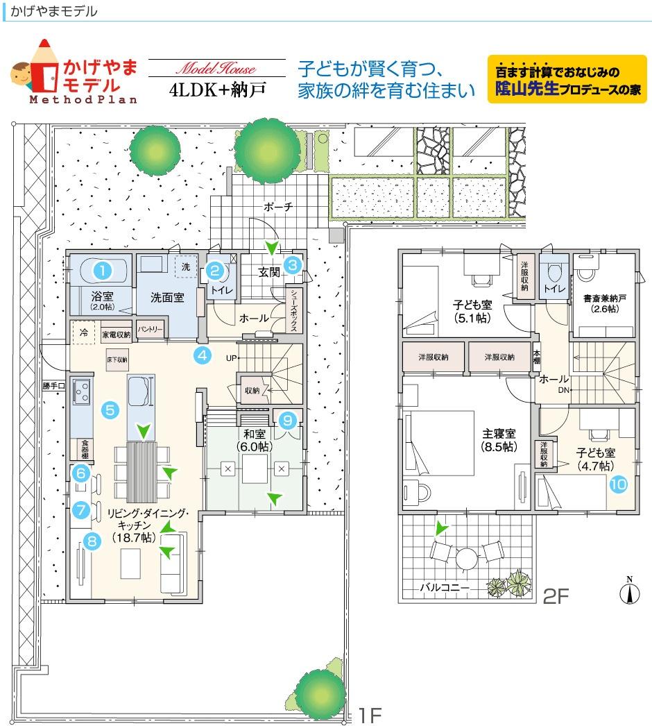 Building plan example (floor plan). In hundred masu calculation is a model house of familiar Kageyama teacher supervision. 