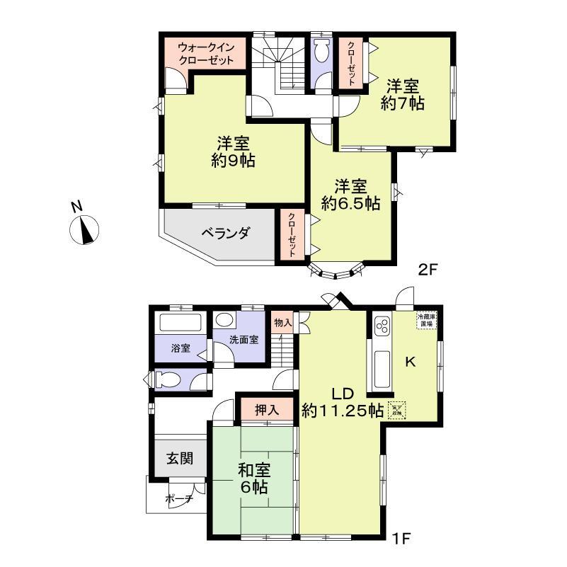 Floor plan. 23.8 million yen, 4LDK, Land area 120.74 sq m , Building area 109.3 sq m