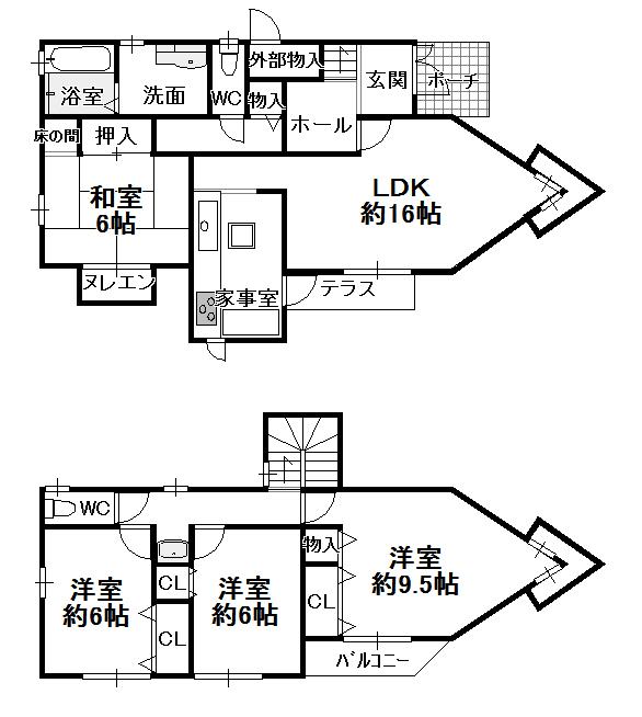 Floor plan. 32,800,000 yen, 4LDK, Land area 186.32 sq m , Building area 118.12 sq m