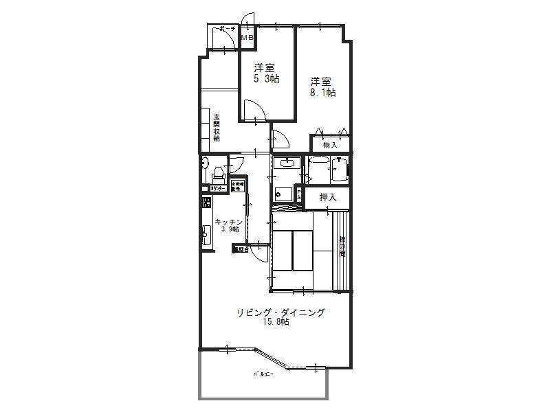 Floor plan. 3LDK, Price 22,800,000 yen, Occupied area 91.85 sq m , Balcony area 12.85 sq m