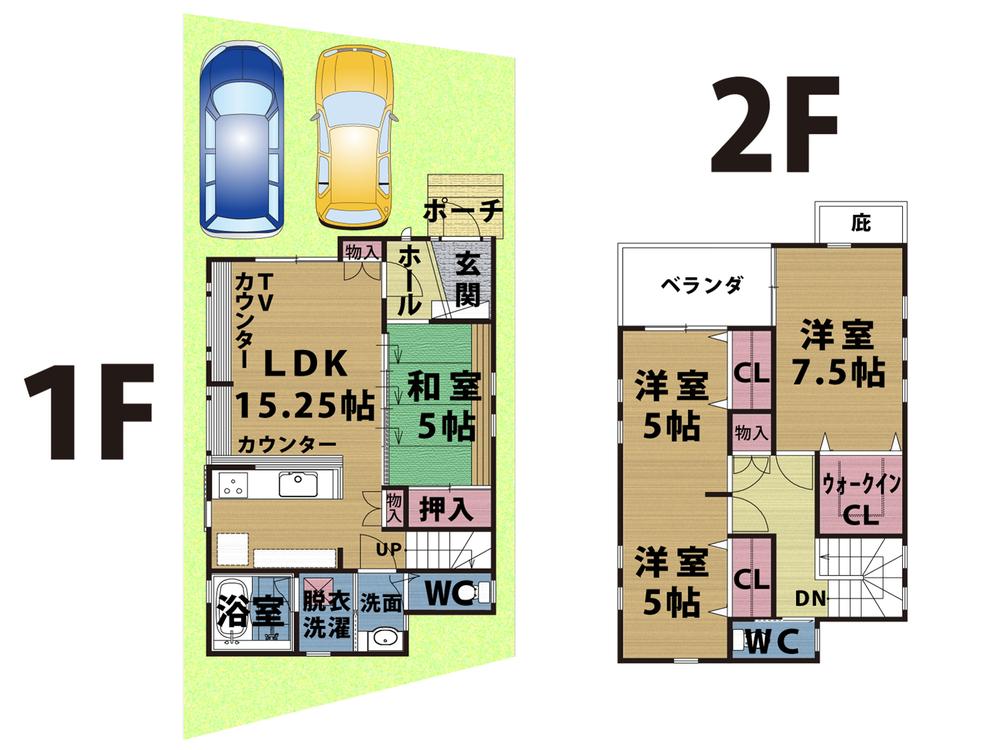 Floor plan. (E No. land), Price 26,900,000 yen, 4LDK, Land area 100 sq m , Building area 97.19 sq m
