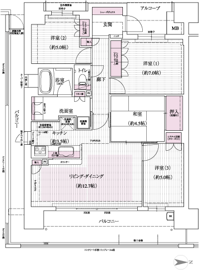 Floor: 4LDK, occupied area: 84.33 sq m, Price: 30.9 million yen