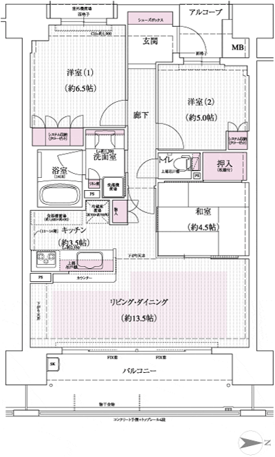 Floor: 3LDK, occupied area: 71.78 sq m, Price: 26.9 million yen