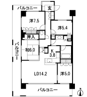 Floor: 4LDK, occupied area: 96.48 sq m, Price: 42.5 million yen