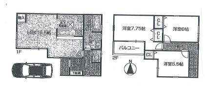 Floor plan. (No. 1 point), Price 27.5 million yen, 3LDK, Land area 82.08 sq m , Building area 81.4 sq m