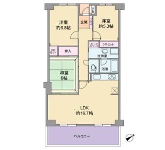 Floor plan. 3LDK, Price 21.9 million yen, Occupied area 75.08 sq m , Balcony area 8.52 sq m