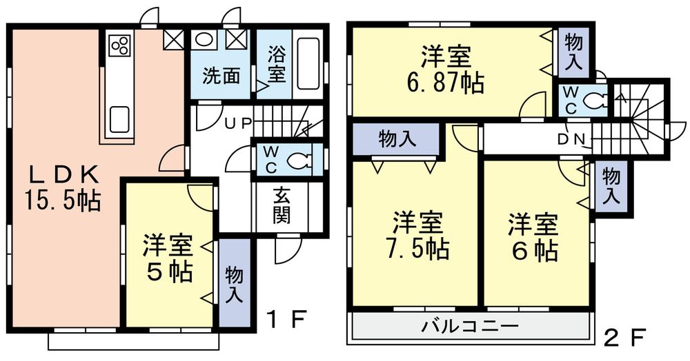 Floor plan. 38,800,000 yen, 4LDK, Land area 106.14 sq m , Building area 97.09 sq m