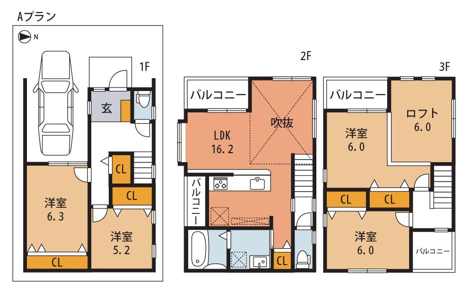 Floor plan. (No. 2 locations), Price 29,900,000 yen, 4LDK+S, Land area 69.31 sq m , Building area 109.61 sq m
