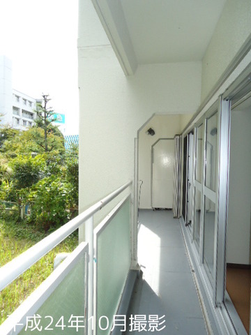 Balcony. The window of the balcony surface is shutters