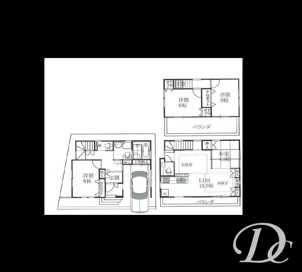 Floor plan. 29,800,000 yen, 4LDK, Land area 86.26 sq m , Building area 108.96 sq m