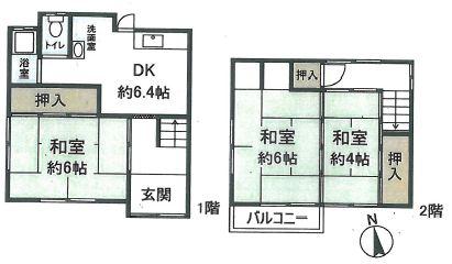 Floor plan. 17.8 million yen, 3DK, Land area 68.53 sq m , Building area 59.63 sq m