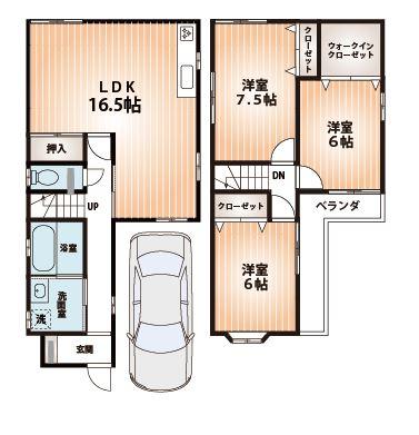 Floor plan. 25,800,000 yen, 3LDK, Land area 91.15 sq m , Building area 87.48 sq m