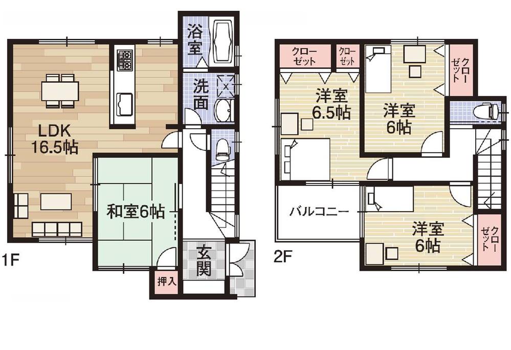 Floor plan. 33,800,000 yen, 4LDK, Land area 84.29 sq m , Building area 91.53 sq m ■ No. 2 place 31,800,000 yen sold out already!