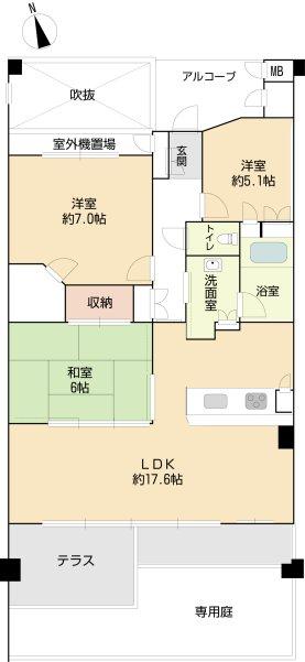 Floor plan. 3LDK, Price 29,800,000 yen, Occupied area 85.66 sq m , Balcony area 9.2 sq m