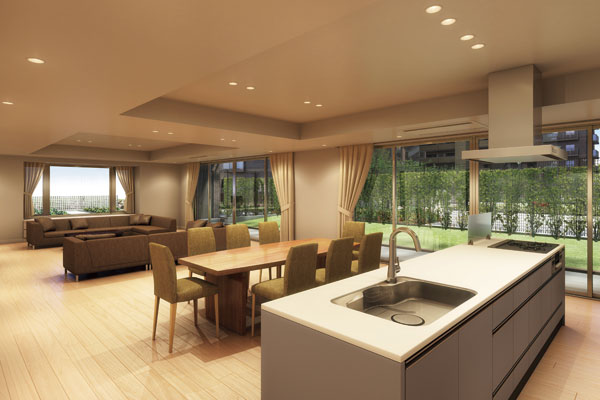 Shared facilities.  [Party Room] Birthday party of Ya children, Of inviting friends home party, etc., And open kitchen is installed in the variety of exchanges born "party room", It can also be used for group activities such as cooking classes ※ Paid (Rendering)