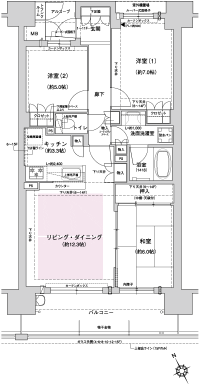 Floor: 3LDK, occupied area: 74.62 sq m, Price: 33,700,000 yen ・ 38,500,000 yen