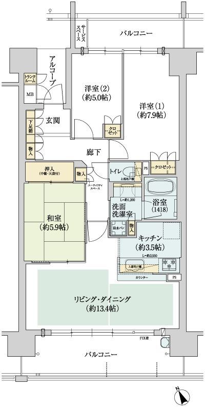 Floor: 3LDK, occupied area: 79.38 sq m, Price: 37.3 million yen