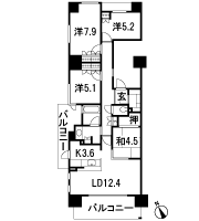 Floor: 3LDK + F (N) ・ 4LDK, occupied area: 90.89 sq m, Price: 44.3 million yen