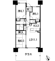 Floor: 3LDK, occupied area: 70.83 sq m, Price: 30.7 million yen