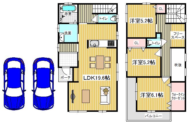 Floor plan. Price 36,800,000 yen, 3LDK+S, Land area 83.12 sq m , Building area 91.37 sq m