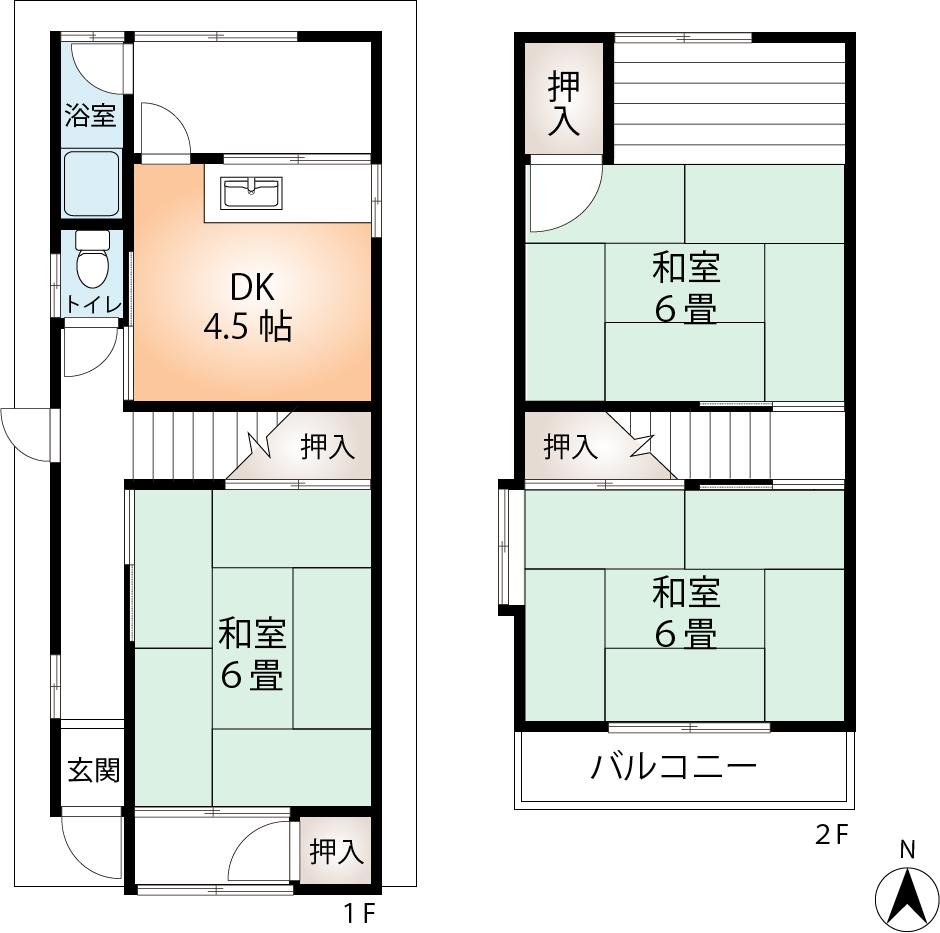 Floor plan. 6 million yen, 3DK, Land area 52.85 sq m , Building area 46.94 sq m