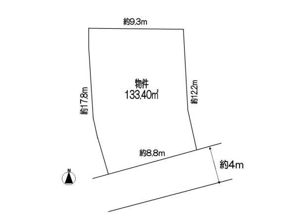 Compartment figure. Land price 28.8 million yen, Land area 133.4 sq m