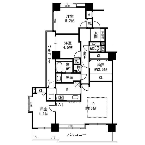 Floor plan. 3LDK+S, Price 19.9 million yen, Occupied area 90.67 sq m , Balcony area 24.15 sq m