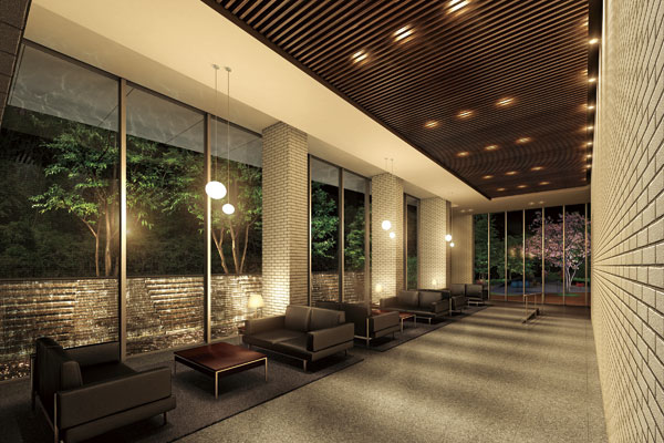 Shared facilities.  [Grand Lobby] Design Yingbin space to presage a fine private. Changing the morning and evening facial expression to the ground lobby, Natural beauty that will turn now to the four seasons have been taken. Away from the hectic flow of city time, Live person, Invite you to those who visit the deep peace (Rendering)
