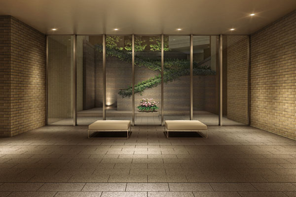 Shared facilities.  [Owner's Hall] Adopted the earth color warm. Changing the taste and Grand lobby to show the imposing presence of, To calm and comfort nestling in the lives of people live will be Kodawarigami (Rendering)