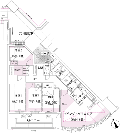 Floor: 4LDK, occupied area: 95.19 sq m, Price: 52,440,000 yen ・ 53,260,000 yen