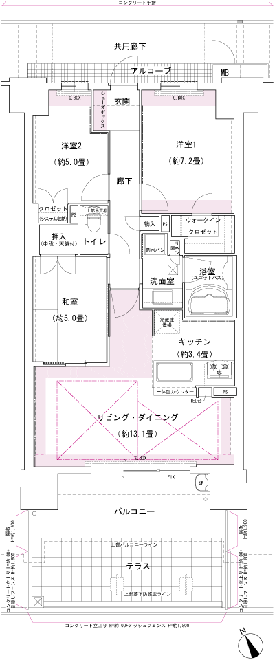 Floor: 3LDK, occupied area: 74.56 sq m, Price: 40,480,000 yen