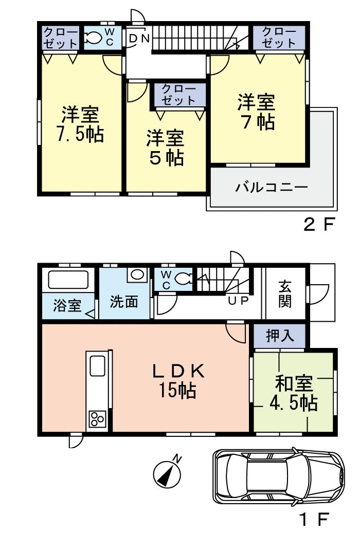 Floor plan. 42,800,000 yen, 4LDK, Land area 108.75 sq m , Building area 98.12 sq m