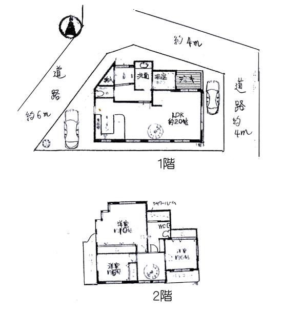 Floor plan. 45 million yen, 3LDK, Land area 157.17 sq m , Building area 157.17 sq m