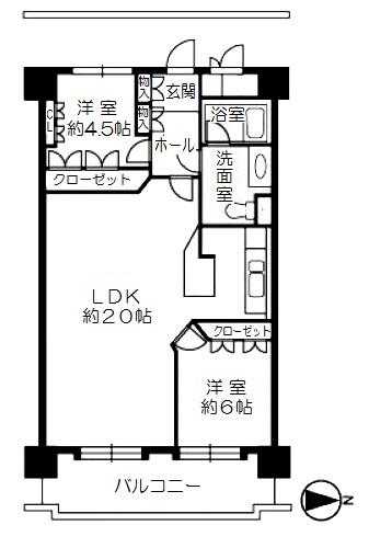 Floor plan. 2LDK, Price 15.8 million yen, Occupied area 68.48 sq m , Balcony area 11.42 sq m