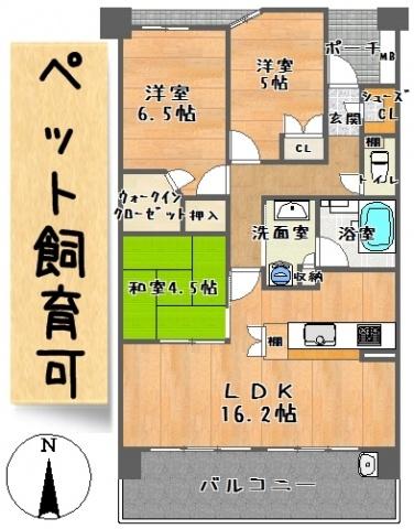 Floor plan. 3LDK, Price 29,800,000 yen, Occupied area 72.23 sq m , Balcony area 13.3 sq m
