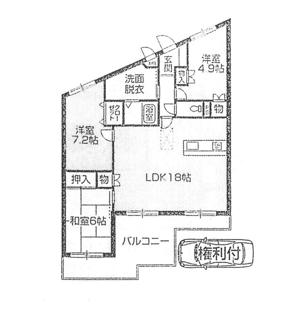 Floor plan. 3LDK + S (storeroom), Price 22,800,000 yen, Occupied area 75.25 sq m , Balcony area 16.63 sq m Angel Heim Yuhigaoka top floor Parking with right Interior completely renovated already