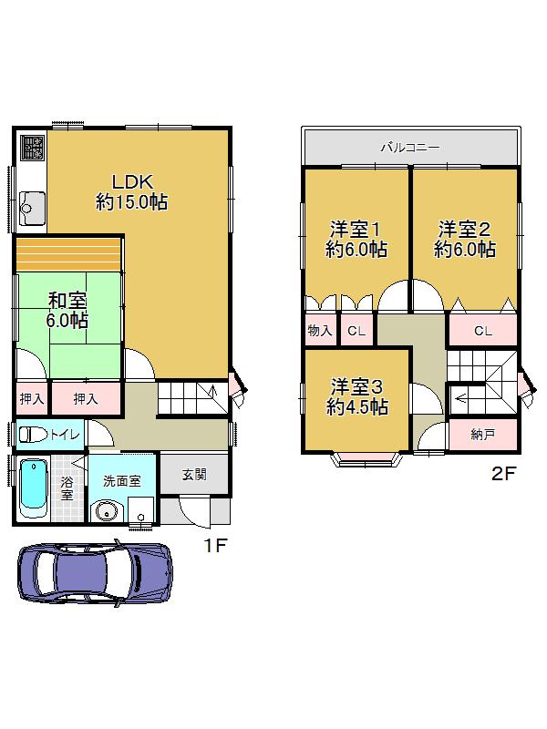Floor plan. 31.7 million yen, 4LDK, Land area 100.01 sq m , Building area 93.08 sq m