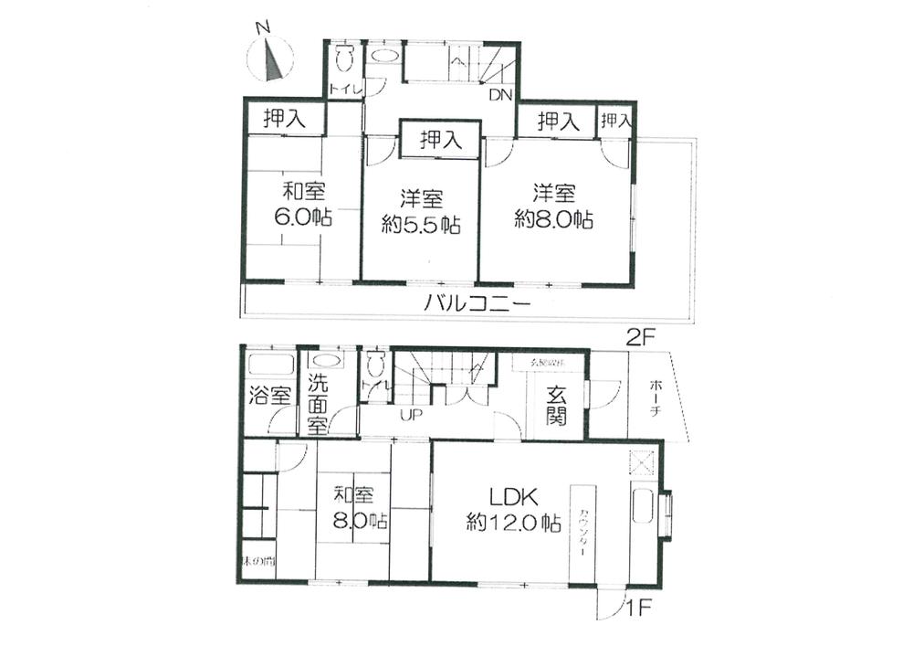 Floor plan. 29,800,000 yen, 4LDK, Land area 101.49 sq m , It is the house of 4LDK of building area 102.61 sq m present situation vacant house.  1982 architecture, Reform is possible consultation.  Come, please preview. 