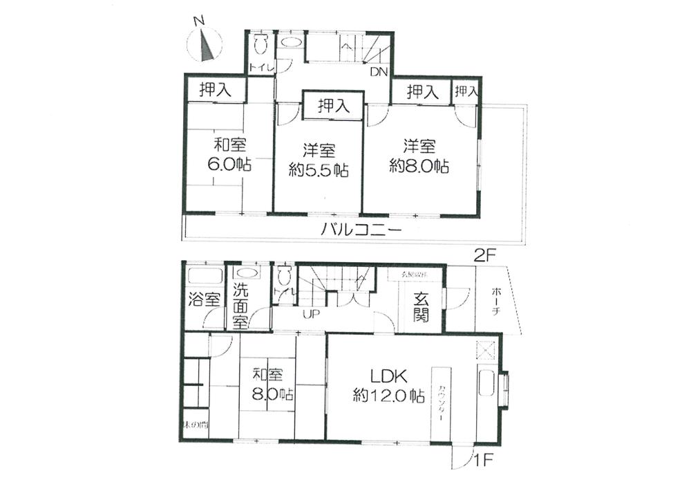 Floor plan. 29,800,000 yen, 4LDK, Land area 101.49 sq m , It is the house of 4LDK of building area 102.61 sq m present situation vacant house. 1982 architecture, Reform is possible consultation. Come, please preview.
