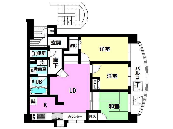 Floor plan. 3LDK, Price 17.8 million yen, Footprint 60.8 sq m , Balcony area 9.75 sq m