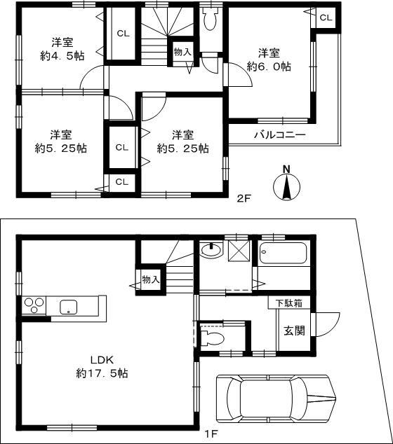 Floor plan. 28.8 million yen, 4LDK, Land area 88.49 sq m , Building area 91.94 sq m