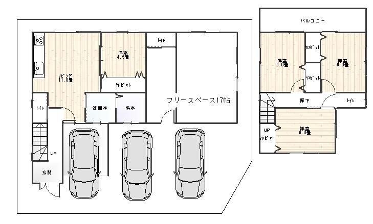 Floor plan. 59,800,000 yen, 4LDK, Land area 163.18 sq m , Building area 122.31 sq m