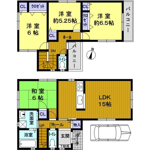 Floor plan. 30,900,000 yen, 4LDK, Land area 90.51 sq m , Building area 94.36 sq m