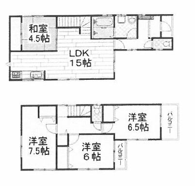 Floor plan. (1 Building), Price 30,800,000 yen, 4LDK, Land area 90.68 sq m , Building area 98.12 sq m