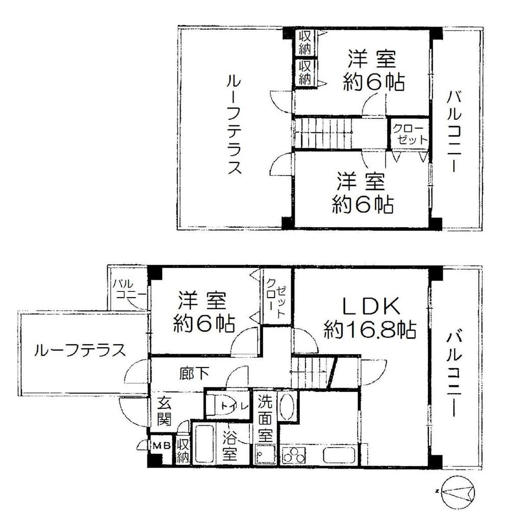 Floor plan. 3LDK, Price 24,800,000 yen, Occupied area 87.29 sq m , Balcony area 13.06 sq m