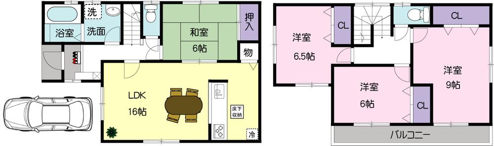 Floor plan. 34,800,000 yen, 4LDK, Land area 101.38 sq m , Building area 104.33 sq m