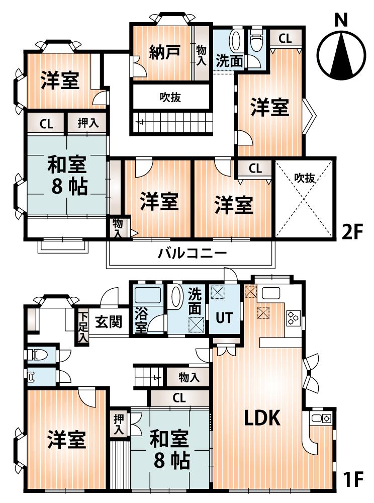 Floor plan. 98 million yen, 7LDK + S (storeroom), Land area 339.47 sq m , Building area 231.4 sq m