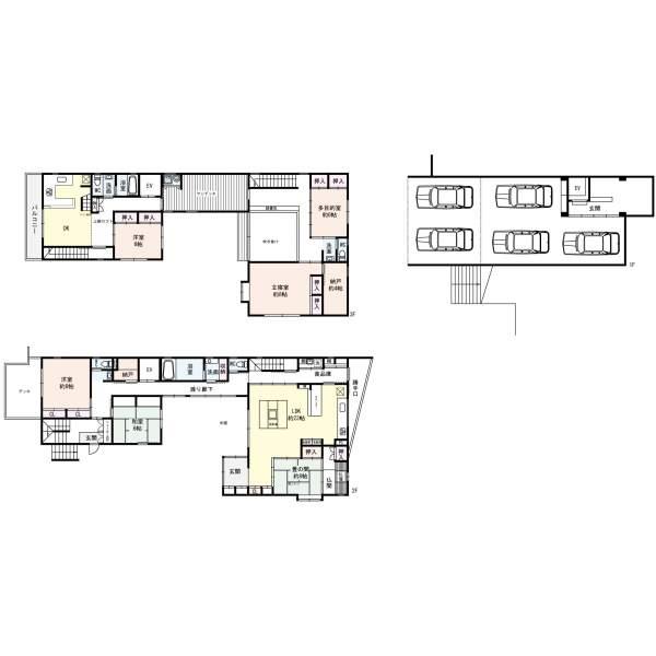 Floor plan. 120 million yen, 5LDDKK+2S, Land area 377.85 sq m , Building area 339.95 sq m