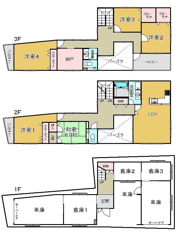 Floor plan. 39,800,000 yen, 5LDK + S (storeroom), Land area 138.73 sq m , Building area 272.15 sq m